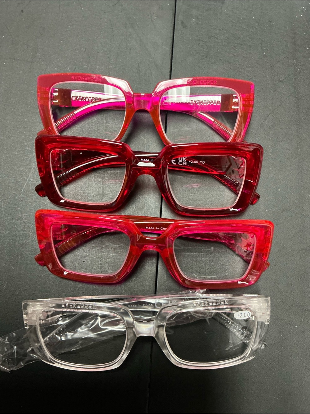 Set of 4 Bold Rectangular Fashion Reading Glasses